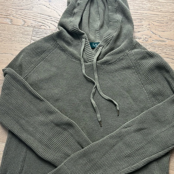 Ralph Lauren Sweaters - RALPH LAUREN Olive Green Hooded Sweater Lauren GREEN LABEL